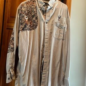 Redhead Camo Deer Accent Button Up Shirt
